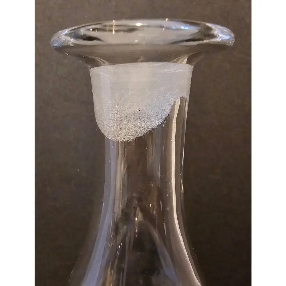 Vintage Clear Crystal Decanter with Ground Glass Circle Stopper
